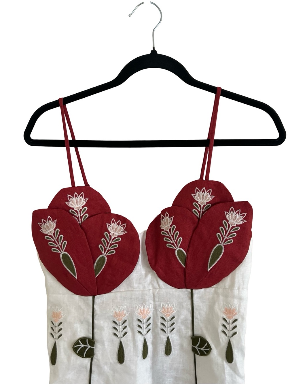 Farm Rio Off White Tulip Richelieu Embroidered Midi Dress NWT Medium - Picture 3 of 12
